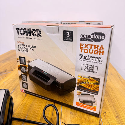 900W Tower Sandwich Maker | Non Stick | Deep Filled