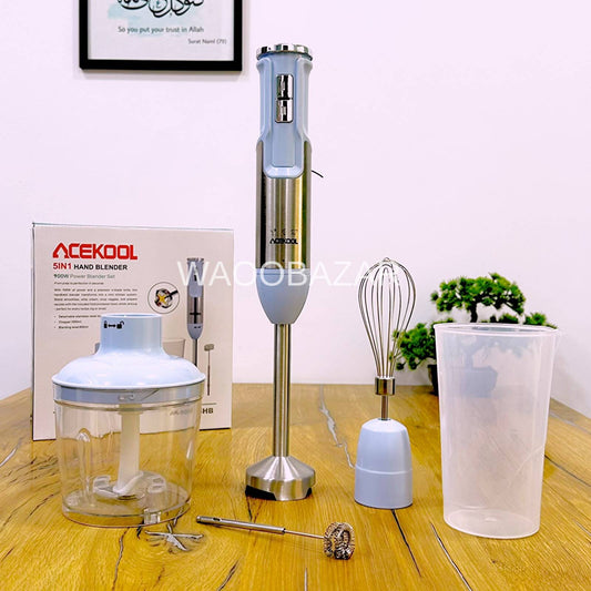 ACEKOOL Hand Blender Set | 5-in-1 | Chopper, Blender, Whisker, Coffee & Egg Beater