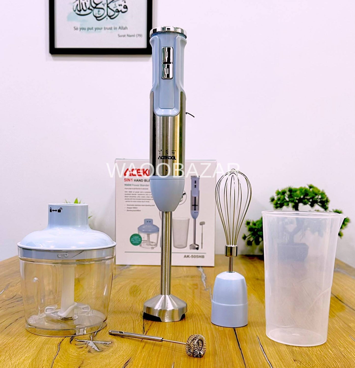 ACEKOOL Hand Blender Set | 5-in-1 | Chopper, Blender, Whisker, Coffee & Egg Beater