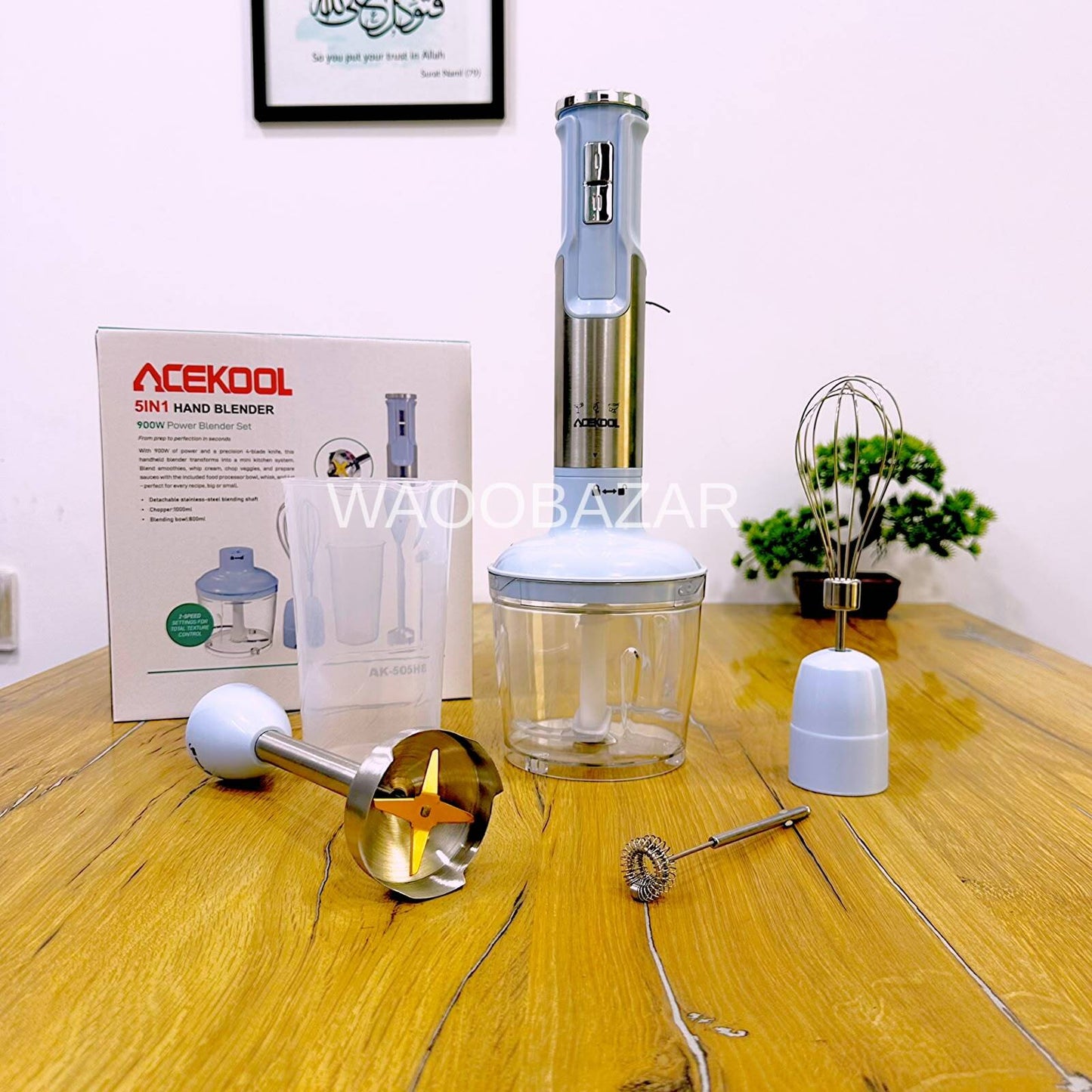 ACEKOOL Hand Blender Set | 5-in-1 | Chopper, Blender, Whisker, Coffee & Egg Beater
