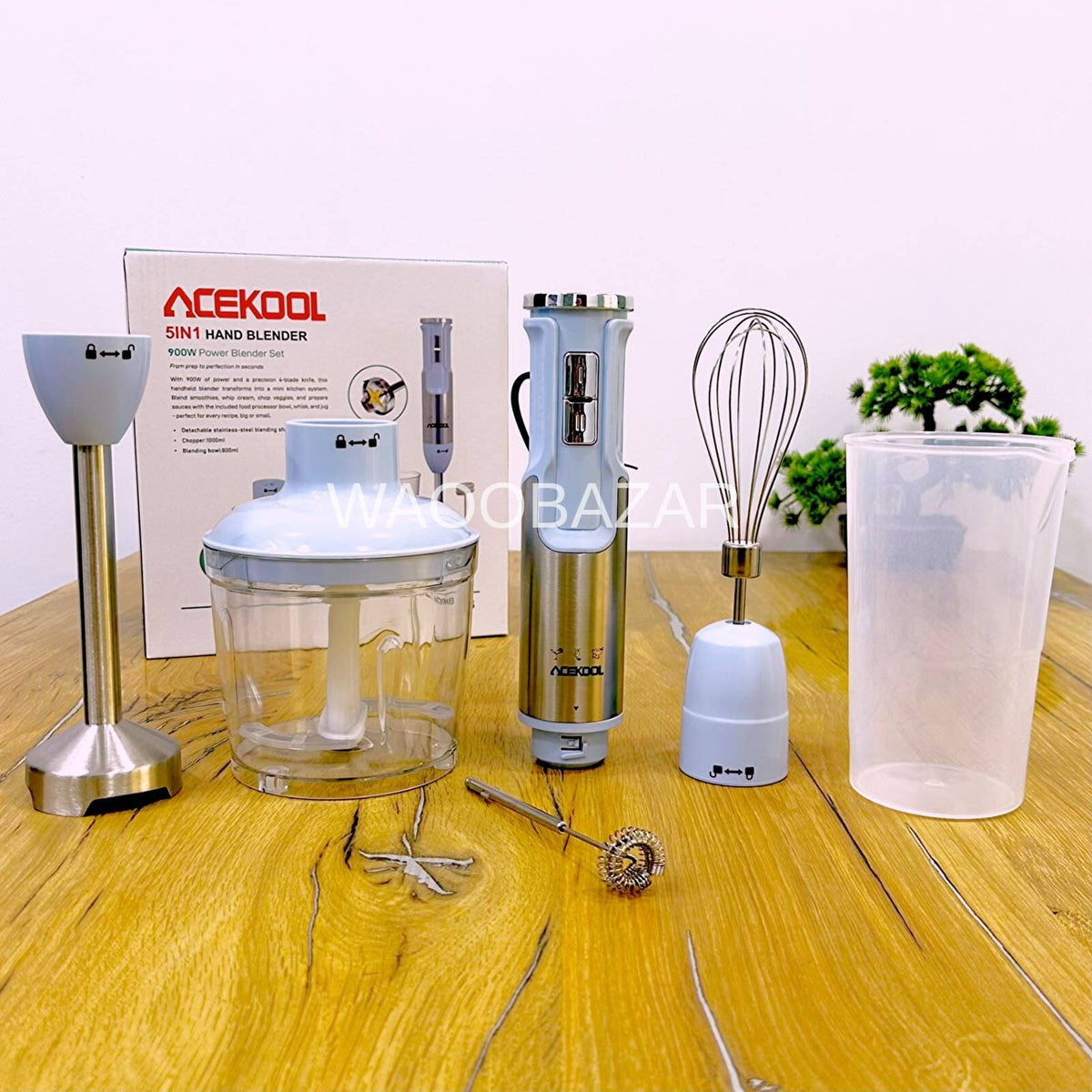 Hand Blender Set | 5-in-1 | Chopper, Blender, Whisker, Coffee & Egg Beater