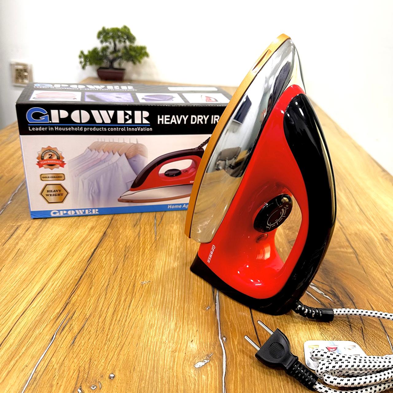 G.POWER Heavy Dry Iron – 1200W Gold Ceramic Soleplate