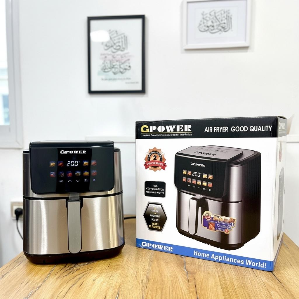 GPOWER 11 Liter Large Air Fryer | Digital Touch Panel | Oil-Free Fry, Roast & Bake | GP-1011