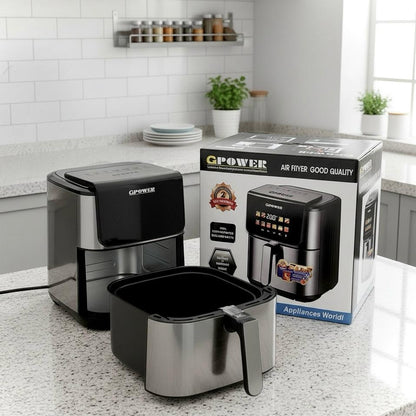 GPOWER 11 Liter Large Air Fryer | Digital Touch Panel | Oil-Free Fry, Roast & Bake | GP-1011