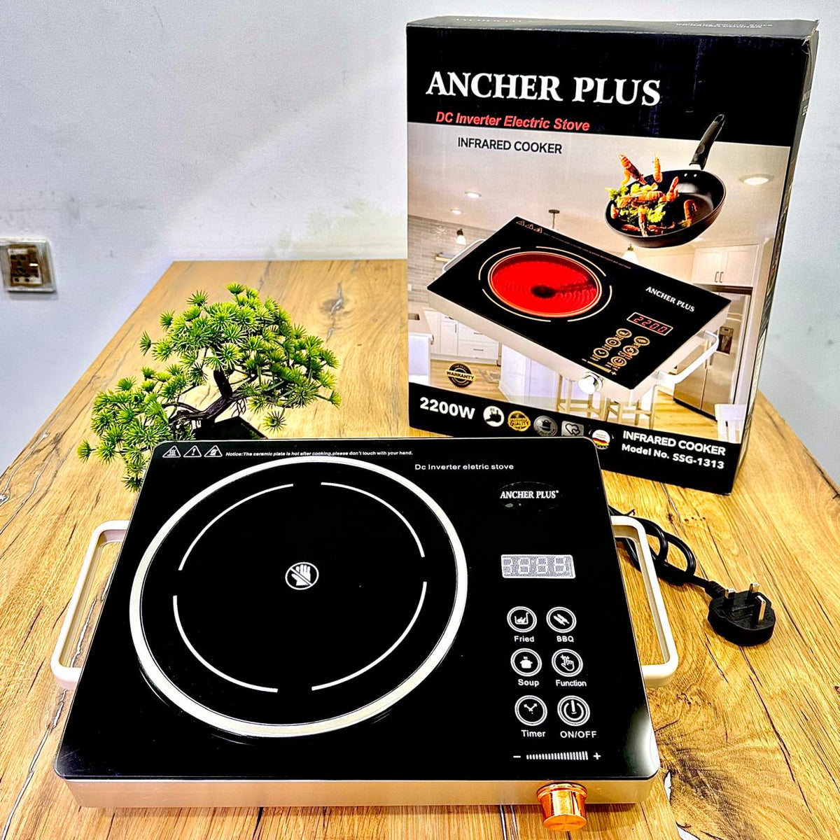 Anchor Plus Electric Ceramic Stove | Infrared Induction | 2200 Watts