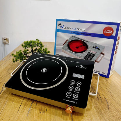 Black and White Electric Ceramic Stove | Infrared Induction | 2200 Watts