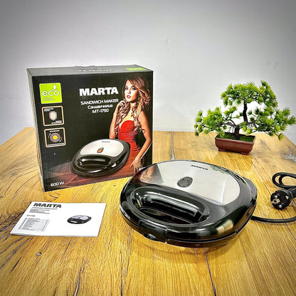 Marta Sandwich Maker  | 600 Watts | 2 Slice