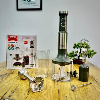 HOOMEI 5-in-1 Hand Blender Set 1000W with 650ML Blender Jar, Chopper, Coffee attachment & Whisker