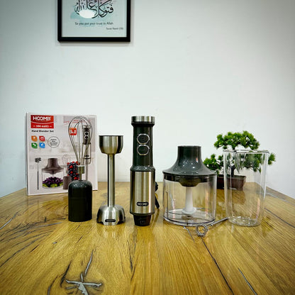 HOOMEI 5-in-1 Hand Blender Set 1000W with 650ML Blender Jar, Chopper, Coffee attachment & Whisker