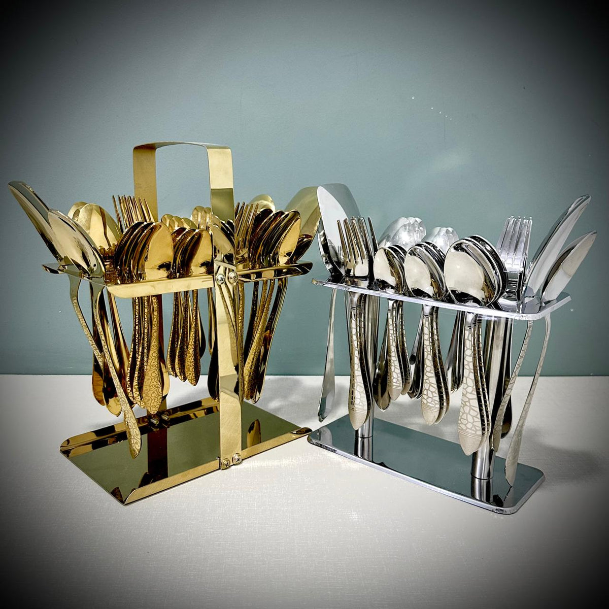 28 Pieces Cutlery Set | 6 Persons Serving Set | With Stand