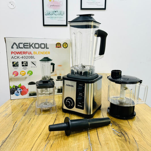 Acekool 3-in-1 Blender Set | 2.5L Jug | Chopper with Titanium Blade | Spice Grinder | 2000W Motor