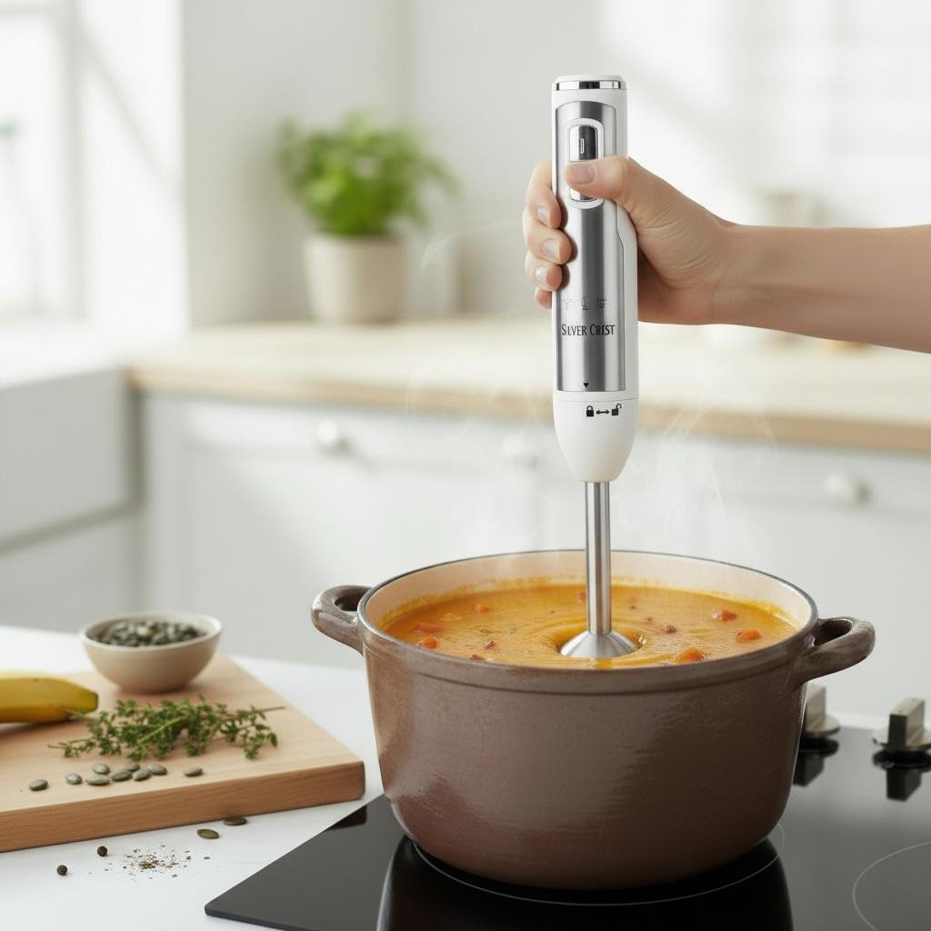 Silvercrest Hand Blender | 900 Watts | 4 Blades | Blend Haleem , Saag & much more