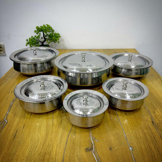 Shahi Serving Handis | Golden and Silver Color Serving Pots