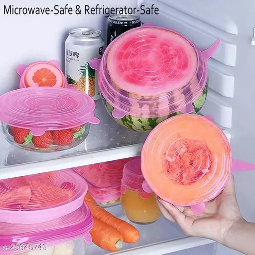 6 Pcs Stretchy Silicone Lids | Food and Bowl Covers