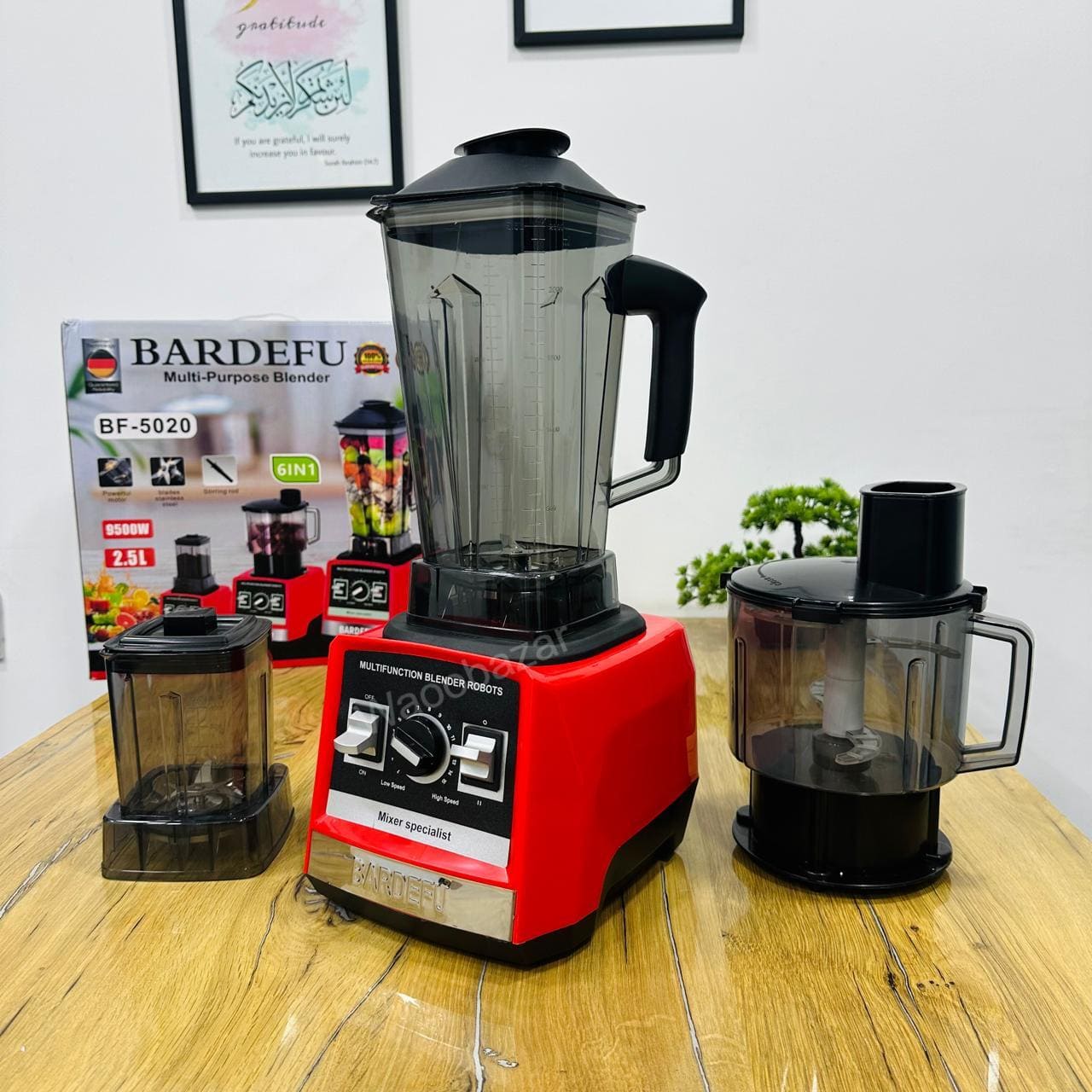 BARDEFU 3-in-1 Food Processor | Blender, Chopper & Grinder | 9500W