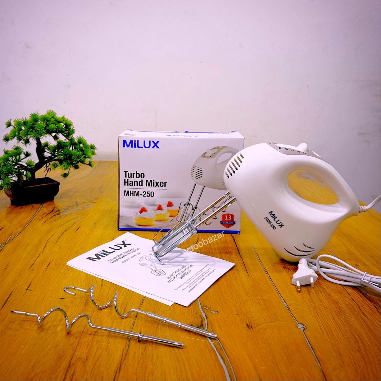 Milux Turbo Hand Mixer | 3-Speed Setting | Cake beater