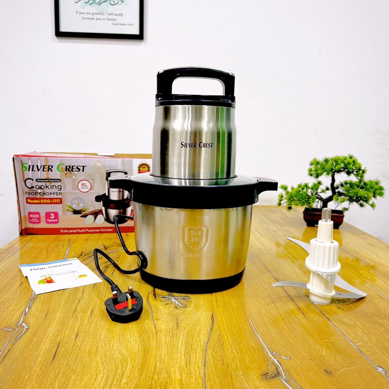 Silver Crest Chopper | 6 Litter | Meat Grinder 4000 Watts | 4 Blades