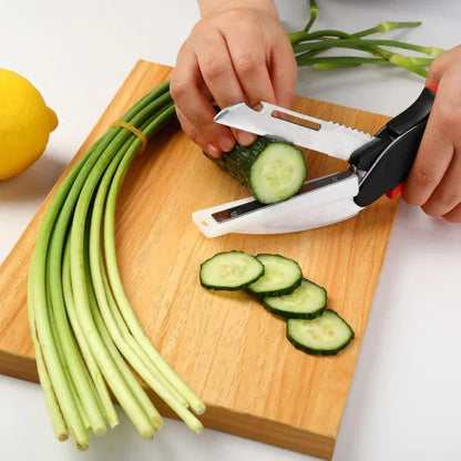 Smart Clever Cutter Kitchen Knife | 2 in 1 Kitchen Food Chopper Scissor