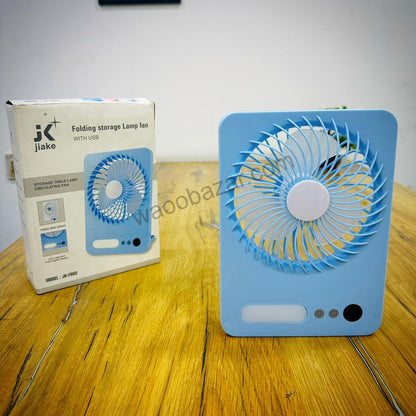 Jiake Portable Fan with LED Light | Personal Fan for Desk, Bedroom & Travel
