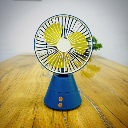 Foldable Desk Fan with LED Light & USB