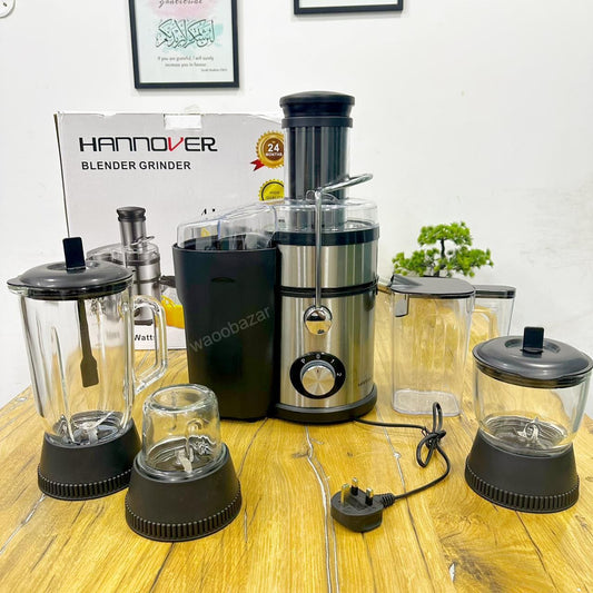 HANNOVER 4-in-1 Food Processor | Blender,Chopper,Grinder and Juicer | 1800W