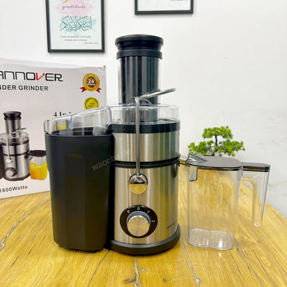 HANNOVER 4-in-1 Food Processor | Blender,Chopper,Grinder and Juicer | 1800W