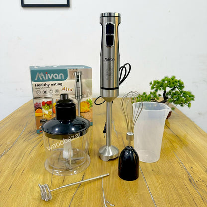 MIVAN 5-in-1 Hand Blender Set | Chopper, Blender, Coffee & Egg Beater, Whisker