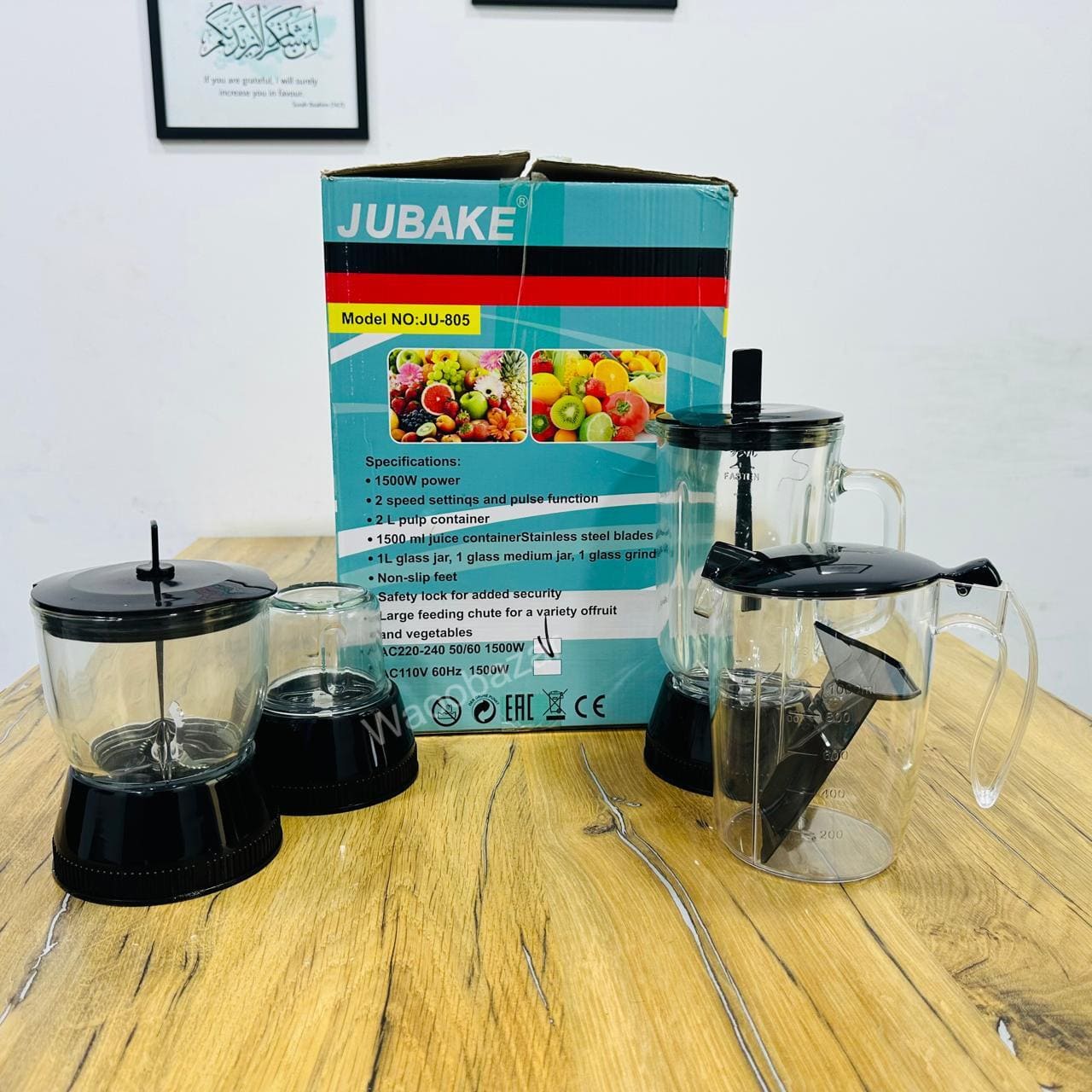 JUBAKE 4-in-1 Food Factory | Juicer, Blender, Grinder & chopper | 1500W