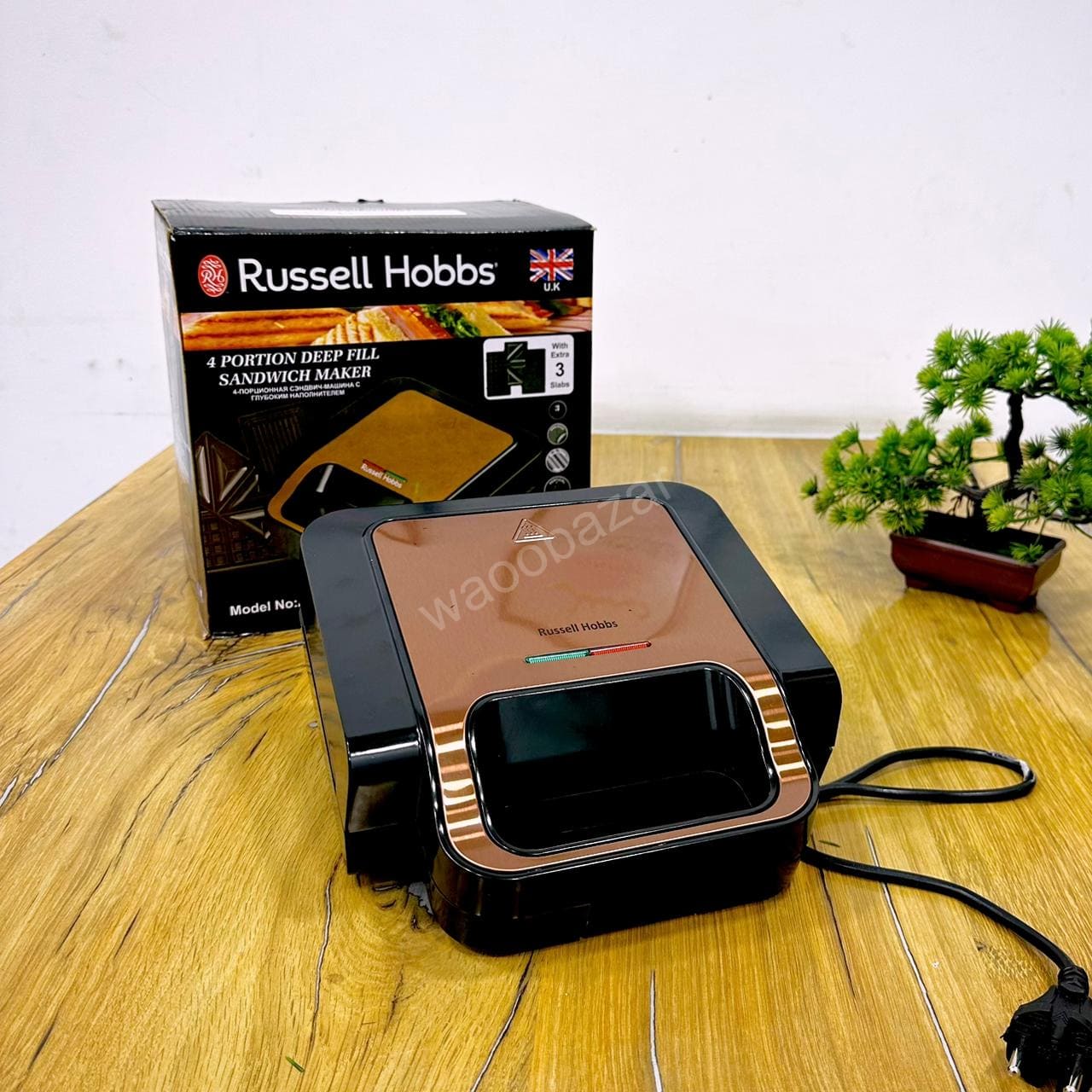 Russell Hobbs Sandwich Maker | 3 in 1 Sandwich Grill & Waffle Maker | 800W