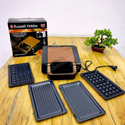 Russell Hobbs Sandwich Maker | 3 in 1 Sandwich Grill & Waffle Maker | 800W