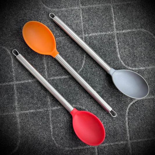 1 Pc Steel Handles Non Toxic Silicone Turner Spatula Spoon No 15