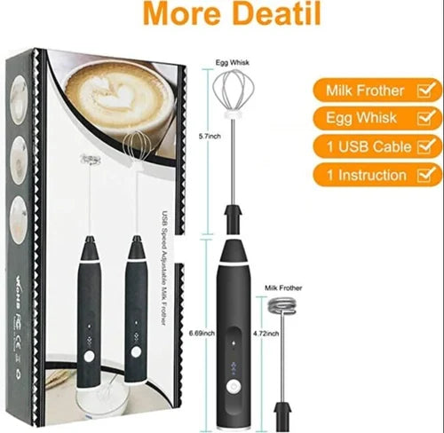 Rechargeable Coffee Beater | 2 in 1 with Egg Beater